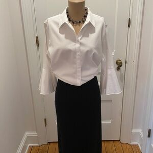 Classic Chico's White Blouse with Bell Sleeves - Chico's Size 2